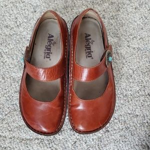 ALEGRIA paloma Mary Jane shoes brown leather